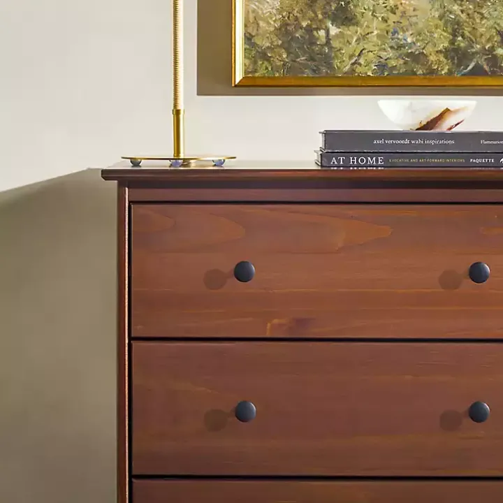 Walnut Mid-Century Modern 4-Drawer Wood Dresser
