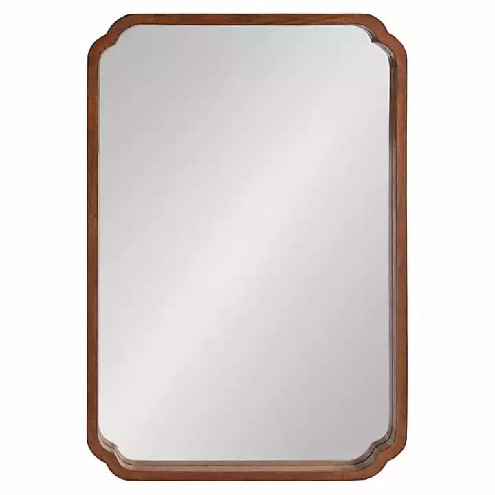 Walnut Scallop Rectangle Wall Mirror