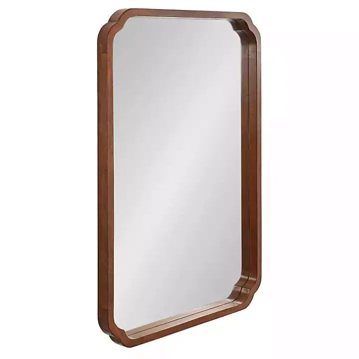 Walnut Scallop Rectangle Wall Mirror