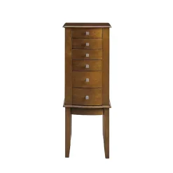 Walnut Wood 5-Drawer Zinnia Jewelry Armoire