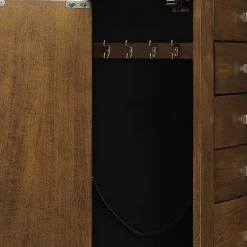 Walnut Wood 5-Drawer Zinnia Jewelry Armoire