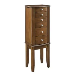 Walnut Wood 5-Drawer Zinnia Jewelry Armoire