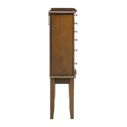 Walnut Wood 5-Drawer Zinnia Jewelry Armoire