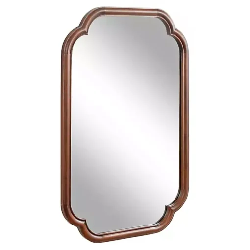 Walnut Wood Scallop Wall Mirror