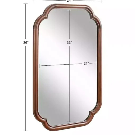Walnut Wood Scallop Wall Mirror