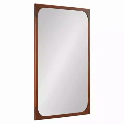 Warm Walnut Rounded Rectangle Wall Mirror