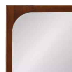Warm Walnut Rounded Rectangle Wall Mirror