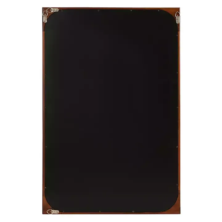 Warm Walnut Rounded Rectangle Wall Mirror