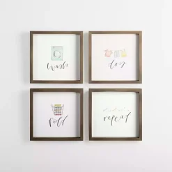 Wash Dry Fold Wall Plaques, Set of 4