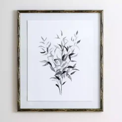 Watercolor Bamboo Leaves Framed Art Print