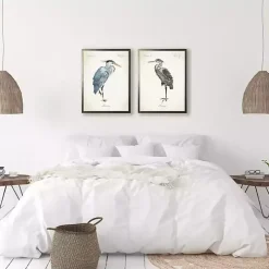 Watercolor Herons Framed Art Prints, Set of 2