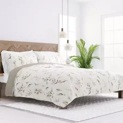 Watercolor Leaves Reversible 2-pc. Twin Quilt Set