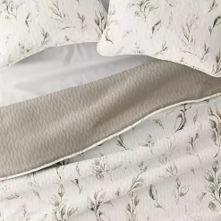 Watercolor Leaves Reversible 3-pc. King Quilt Set