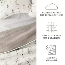 Watercolor Leaves Reversible 3-pc. King Quilt Set