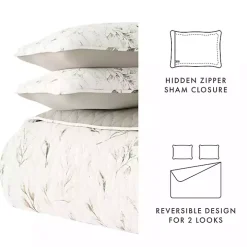 Watercolor Leaves Reversible 2-pc. Twin Quilt Set
