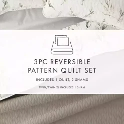 Watercolor Leaves Reversible 2-pc. Twin Quilt Set