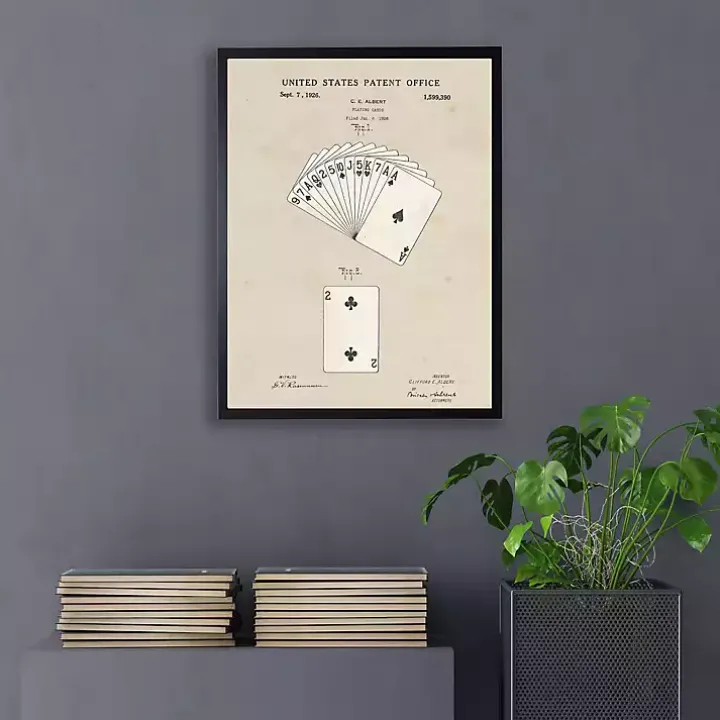 Watercolor Playing Cards Framed Art Print