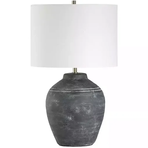 Weathered Black Ceramic Rhys Table Lamp
