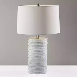 Weathered Cream Marissa Ribbed Table Lamp