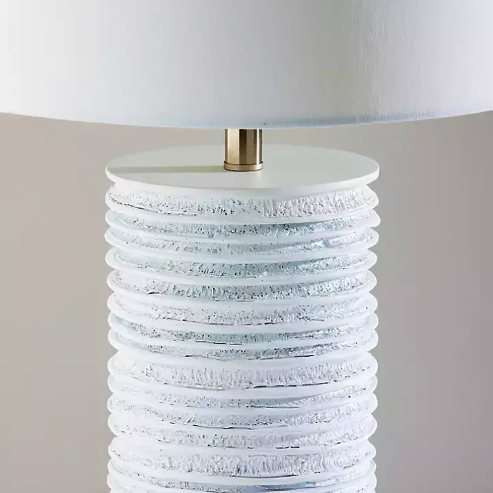 Weathered Cream Marissa Ribbed Table Lamp