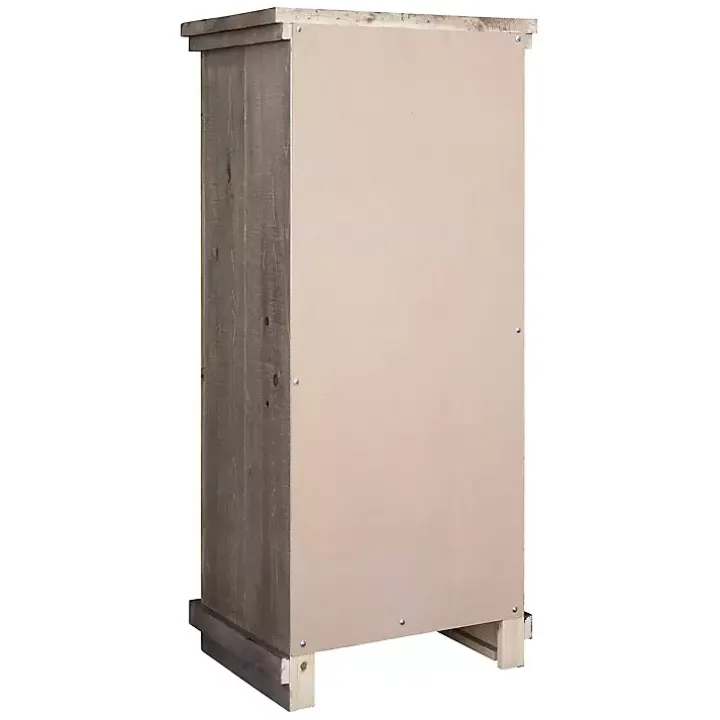 Weathered Gray Wooden 5-Drawer Willow Chest