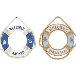 Welcome Life Ring Wall Plaques, Set of 2