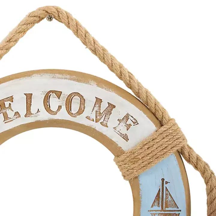 Welcome Life Ring Wall Plaques, Set of 2