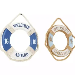 Welcome Life Ring Wall Plaques, Set of 2