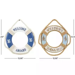 Welcome Life Ring Wall Plaques, Set of 2