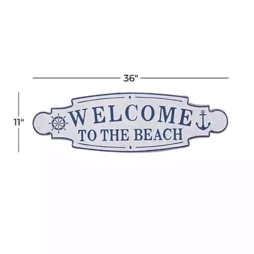 Welcome To The Beach Metal Wall Plaque