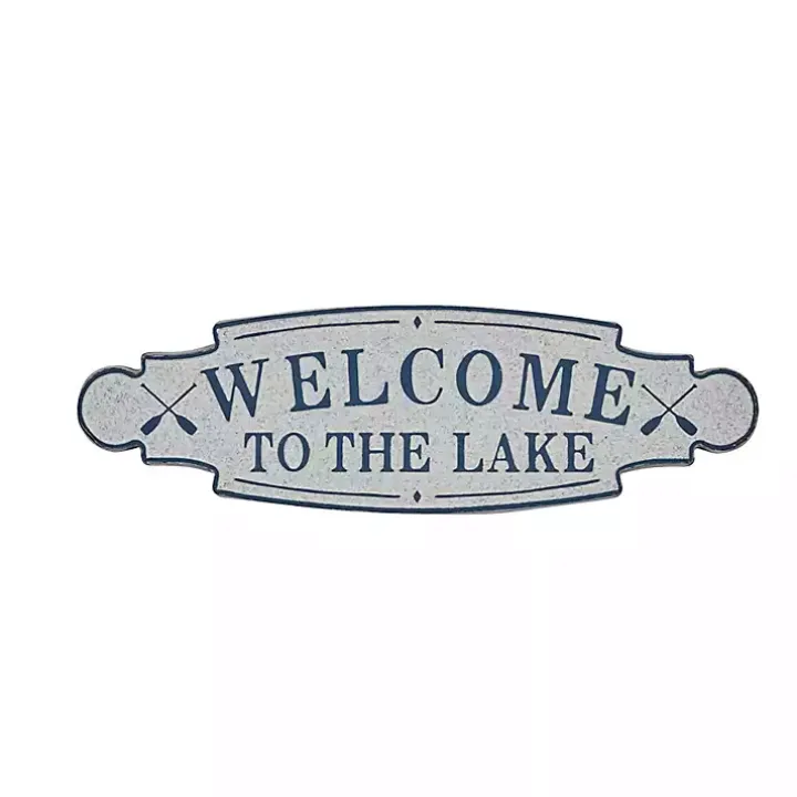 Welcome To The Lake Metal Wall Plaque