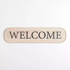 Welcome Twisted Edge Wood Wall Plaque