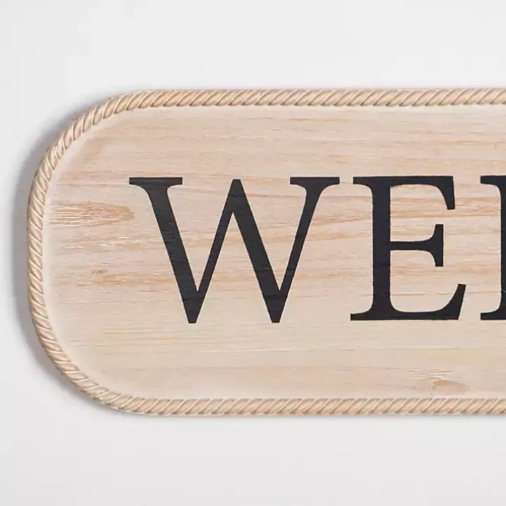 Welcome Twisted Edge Wood Wall Plaque