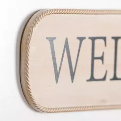 Welcome Twisted Edge Wood Wall Plaque
