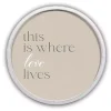 Where Love Lives Round White Framed Plaque