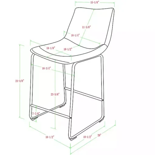 Whiskey Faux Leather Counter Stools, Set of 2