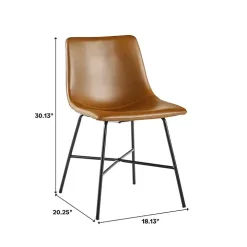 Whiskey Faux Leather Scoop Dining Chairs, Set of 2