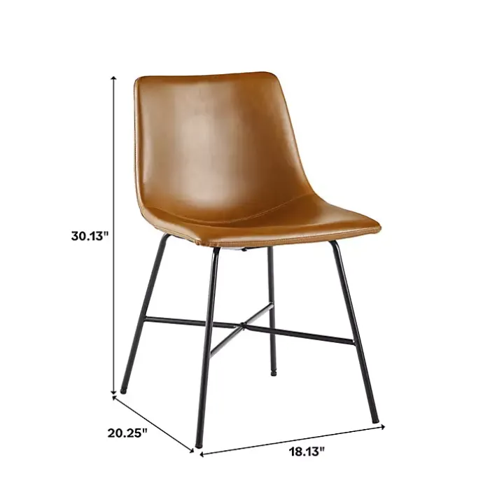 Whiskey Faux Leather Scoop Dining Chairs, Set of 2