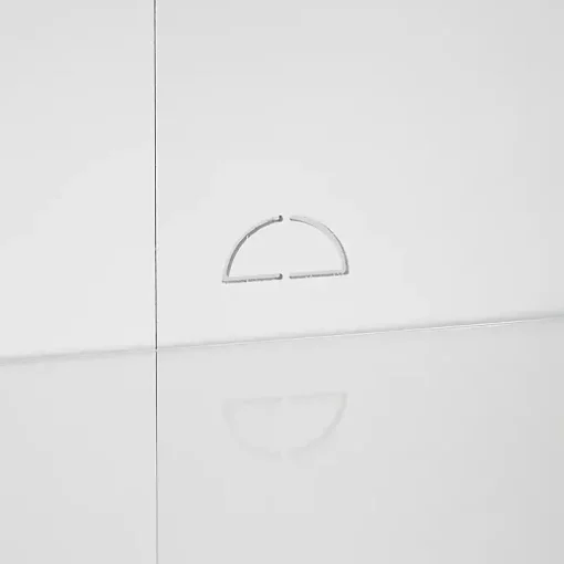 White & Gold Glass Door Storage Cabinet