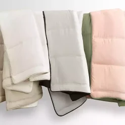 White & Tan Reversible 3-pc. King Comforter Set