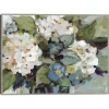 White and Blue Hydrangeas Framed Canvas Art Print