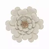 White and Gold Metal Flower Large Wall Plaque