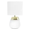 White and Metallic Gold 4-Touch Table Lamp