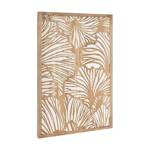 White and Rustic Wood Botanical Wall Plaque