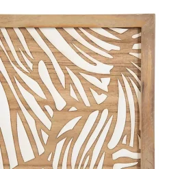 White and Rustic Wood Botanical Wall Plaque
