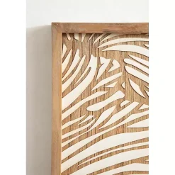 White and Rustic Wood Botanical Wall Plaque
