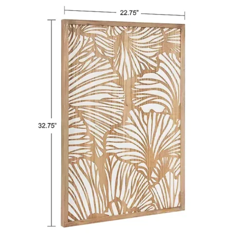 White and Rustic Wood Botanical Wall Plaque