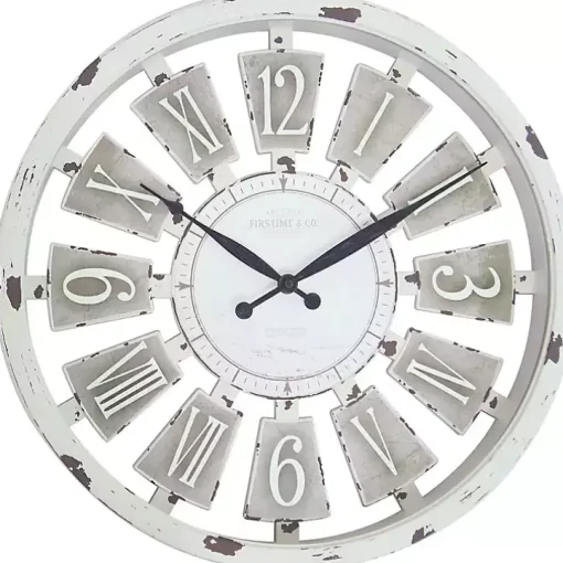 White Antique Plaques Wall Clock