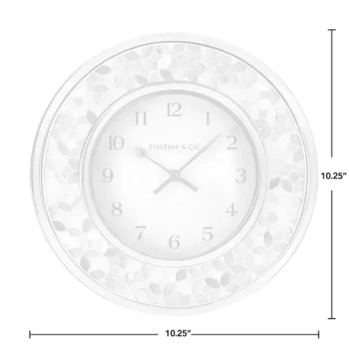 White Arabesque Mosaic Frame Wall Clock