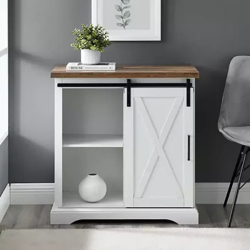 White Barn Door Cabinet